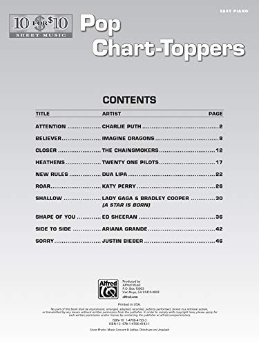10 for 10 Sheet Music -- Pop Chart-Toppers - Image 2