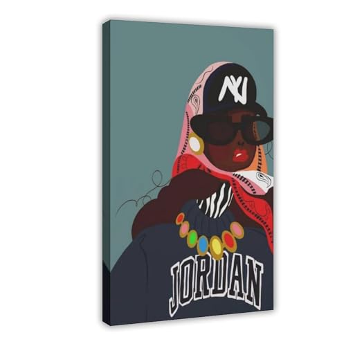 Poster sur toile Afro Chic Urban Fashion pour déco de chambre ou bureau 50x75 cm