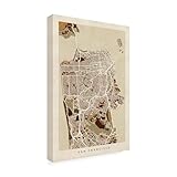 Trademark Fine Art San Francisco City Street Map by Michael Tompsett, 16x24-Inch