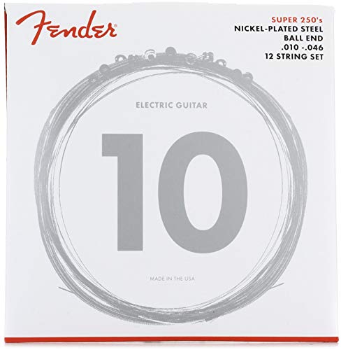 Fender® »SUPER 250’S NICKEL-PLATED STEEL STRINGS – 12-STRING« Cordes pour Guitare Électrique 12-Cordes – Nickel Plated… - Les Beatles, Paul McCartney, John Lennon, RIngo Starr, George Harrison Fender® »SUPER 250'S NICKEL-PLATED STEEL STRINGS - 12-STRING« Cordes pour Guitare Électrique 12-Cordes - Nickel Plated…