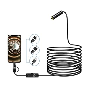 Borescopes Android Borescope, autofocus endoscoopcamera met 5,0 megapixels micro USB TYPE-C 3-in-1 inspectiecamera…