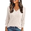 AUTOMET – Suéter de manga larga con cuello en V para mujer, moda de otoño, elegante, informal, conjuntos elegantes para ir al trabajo, de tendencia
