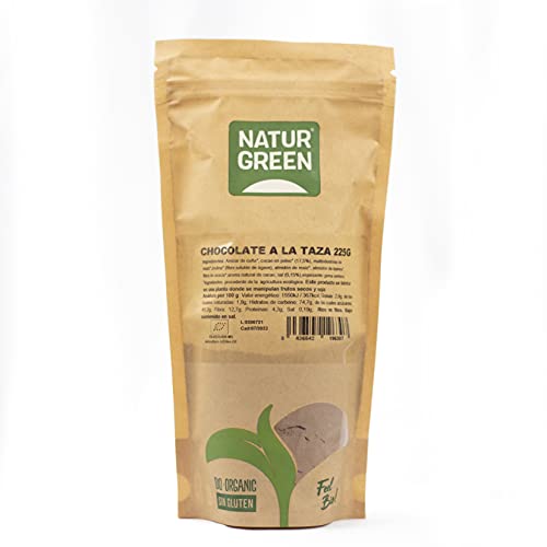 Naturgreen Chocolate A La Taza Bio, Cacao Soluble Ogánico, Cacao En Polvo, Producto Vegano, Ingredientes Procedentes De La Agricultura Ecológica, Doypack - 225 G