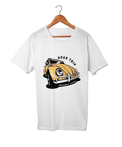 Image of Road Trip CAR 100% Cotton Round Neck Graphic Printed T Shirt for Men Women,Travel t Shirt,Adventure t Shirt
