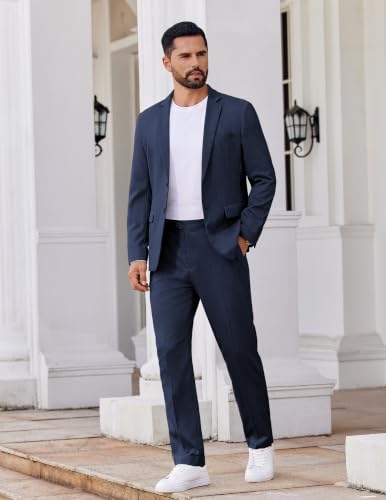COOFANDY Men's Suits 2 Piece Classic Fit Casual Suits Sets Wedding Suits - Image 3