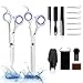 15Pcs Tijeras de Peluqueria Profesional, Bruce & Shark 7" Conjunto Tijeras Peluquelo para el Cabello Acero Inoxidable, Tijeras de Entresacar con Capa de Barbero y Peine