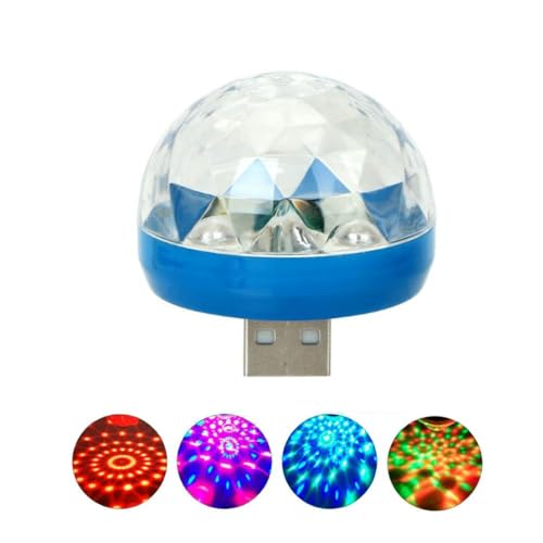 Mini Strobo Bola Maluca de LED USB Iluminação Portátil Multicolorida para Festas e Eventos (Azul)