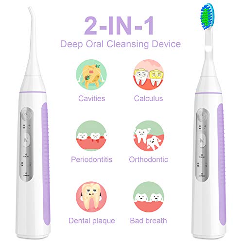 Water Flosser & Electric Toothbrush Combo, 2in1 Cordless Water