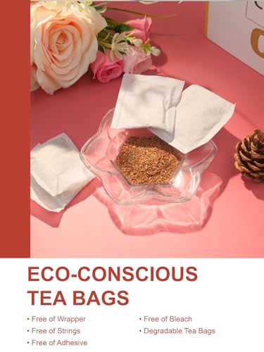 TeeLux Rooibos Tea Bags 100 Count, Vegan, Pure Natural Rooibos Tea, Rich in Antioxidants, Caffeine Free Herbal Tea, Biodegradable Tea Bags