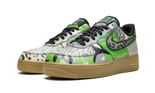 Nike Herren Air Force 1 07 Basketballschuh, Black/Black-Green Spark-Gum Light Brown, 49.5 EU