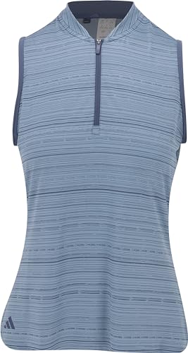 adidas Women's Ultimate365 Stripe Sleeveless Polo Shirt
