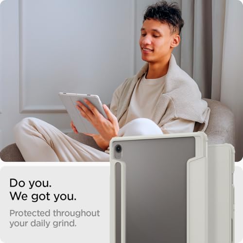 Image of Spigen for Galaxy Tab S10 FE Case (2025), Galaxy Tab S9 Case (2023), Ultra Hybrid Pro Protective Tri-Fold Cover with Transparent Back and S Pen Holder, 10.9 inch, Gray