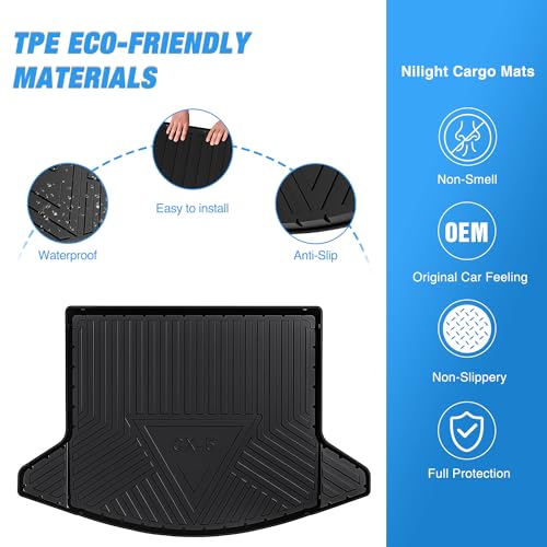 Image of Nilight Cargo Mats for Mazda CX5 2017-2025 | for CX-5 2017 2018 2019 2020 2021 2022 2023 2024 2025 All Weather Protection Heavy Duty Cargo Liners