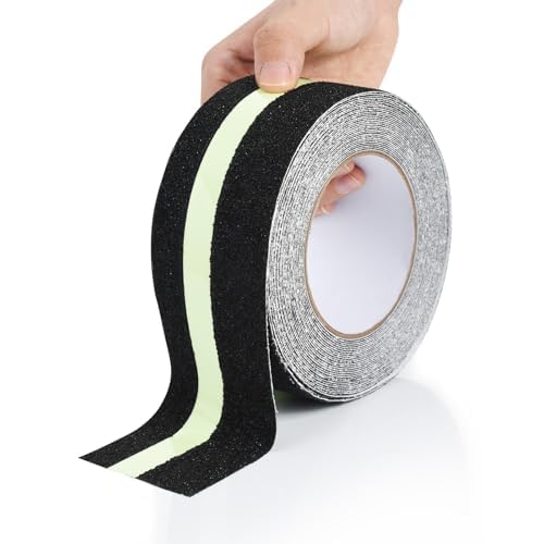 OTraki Tiras antideslizantes de PVC de 50 mm x 10 m, cinta adhesiva impermeable y cinta de seguridad de alta resistencia para escalones antideslizantes para escaleras, escaleras y suelos resbaladizos