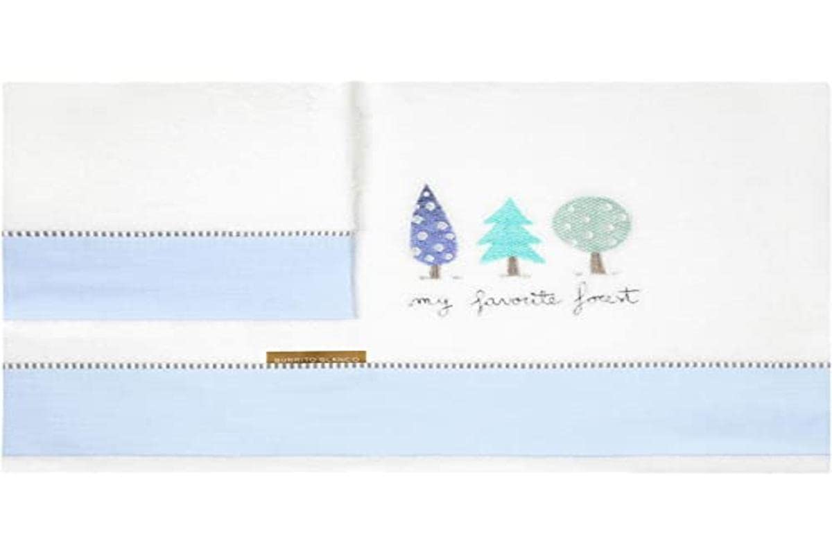 Burrito Blanco | Sábanas coralina Cuna Bordadas 913 Azul | para Minicuna de 50 cm (+ Medidas Disponibles) | Sábanas bebé