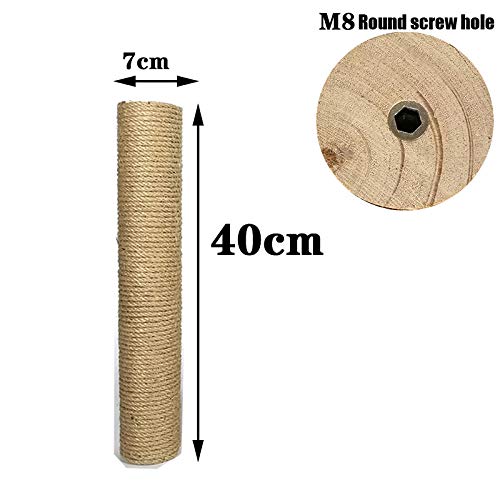 Poste para rascar gato 40 cm con sisal y madera sólida miniatura 2
