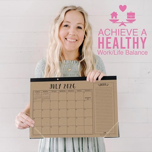Image of Hadley Designs Large Teacher Desk Calendar 2026-2027 - Desktop Calendar 2026, 18-Month Academic Desk Calendars for School, Home & Office, Cute Classroom Must Haves, Back to School Teacher Gifts