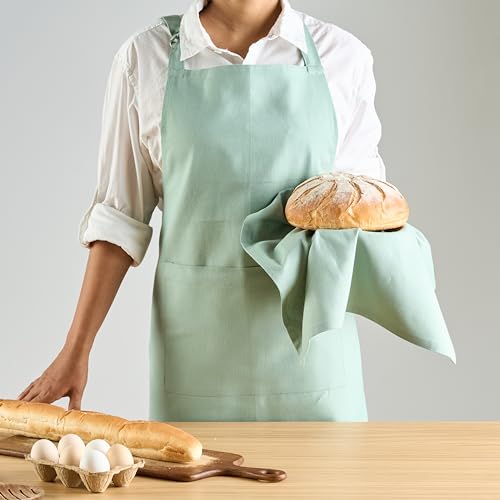 Image of Uni Plain Apron Title - 100% Cotton Kitchen Apron For Women & Men | Uni Plain, (28 inch X32 inch) | Durable Apron with Spacious Pocket - Perfect Kitchen Set for Home or Professional Use