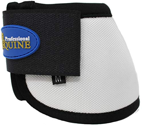 Professional Equine Horse Medium Ballistic Overreach No-Turn Bell Boots White 4109WH