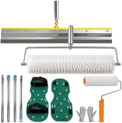 Kit de Ciment Autonivelant, Outil Ciment avec 2 Rouleaux Aération...