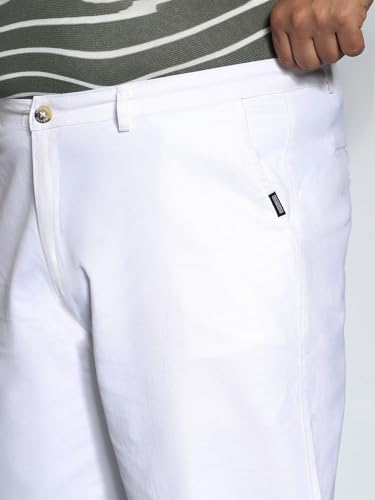 Image of Urbano Plus Men's Loose Mid Rise Baggy Fit Solid Chino Trousers Non-Stretchable