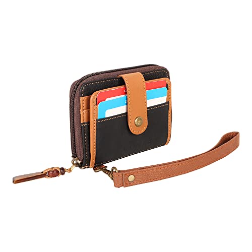 Vaan & Co Zip Around Wallet, Upcycled Genuine Leather (Gray)4