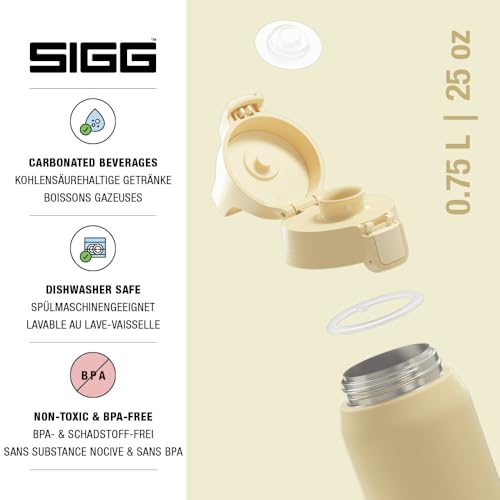 SIGG - Isolierte Trinkflasche - Thermosflasche Shield Therm One Opti Yellow kohlensäurehaltige Getränke - Auslaufsicher - Spülmaschinenfest… – Ansicht 3