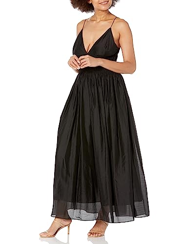 Moon River Women's v Neck Sleeveless Shirred midi Dress, Black, S at Amazon  Women's Clothing store