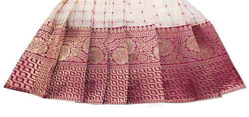 Lehnvel South Indian Traditional Readymade pattu pavadai Frock for Baby Girls
