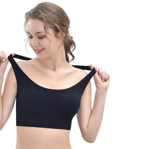 Image of Fashiol Women's Lightly Padded Racerback Sports Bra Criss Cross Back Crop Tank Top for Workout /Yoga & Exercises |Black 32