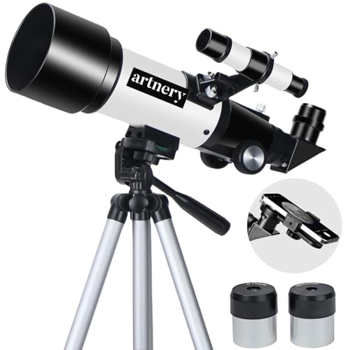 Image of Telescopes, Telescope for Kids and Adults Beginners, 70mm Aperture 400mm Focus Length Refractor Travel Telescope with AZ Mount for Observe The Moon and Landscape