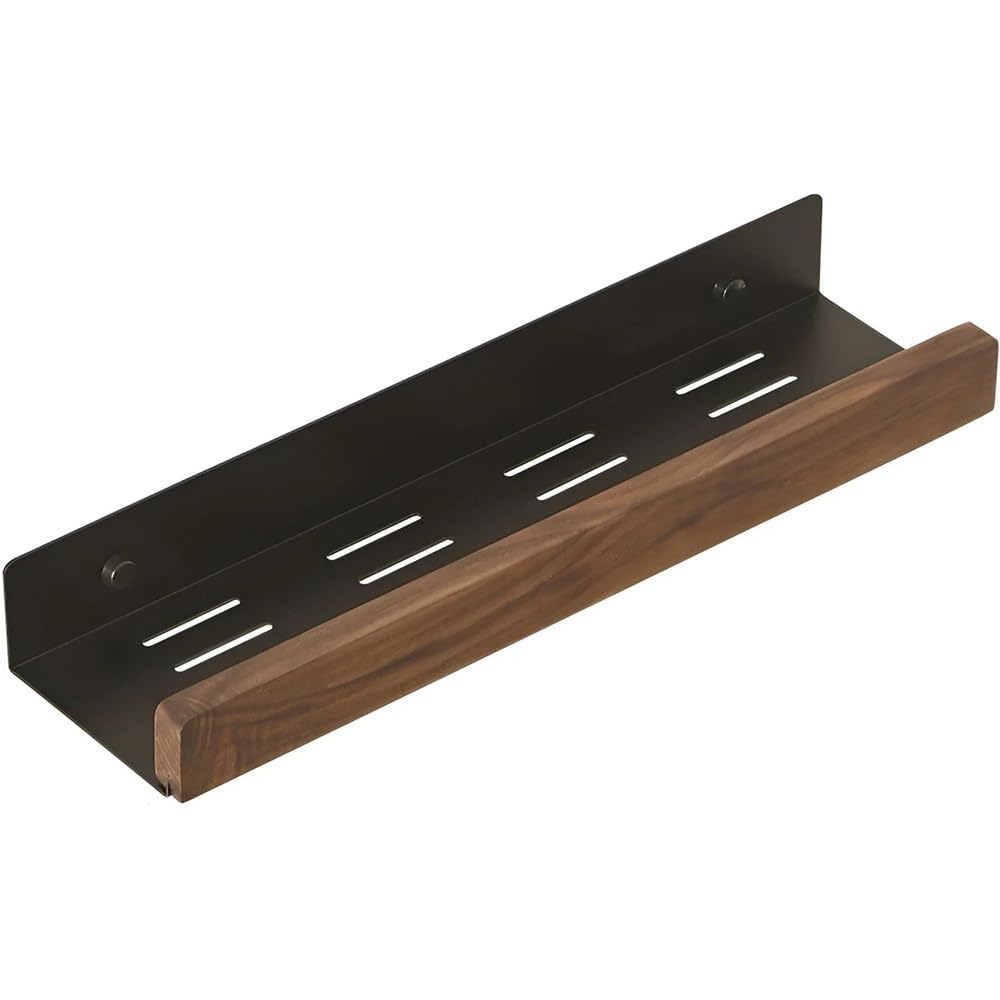 YUANCHUTOP Black Walnut Wood Bathroom Storage Shelf Wall Mounted Toilet Non Perforated Rack Organizer(Mtray-50CM)