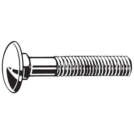 Carriage Bolt, 1/2-13 x 6 in L, PK10