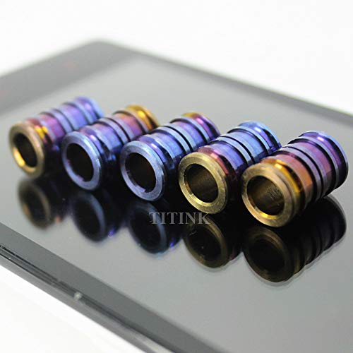 TITINK Titanium Knife Key Parachute Cord Bead Pendant Lanyard Paracord Bead Anodized Blue ï¼Pack of 5