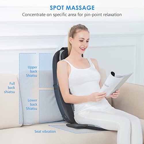 Coococo Shiatsu Back Massager With Heat, Deep Kneading Massage Chair Pad, Flexible Chair Massager For Back Pain, Seat Massage Pad, Ideal Gifts For Mom,Dad, Women, Men #TOP3