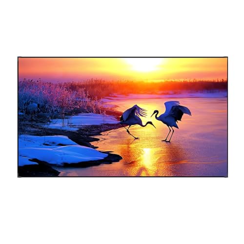 72 Fixed Frame Projector Screen 16:9, Wall Mount, 8K/4K Ultra HD for Home Theater Office Standard Short Focus UST Projector