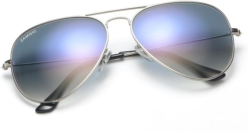 ZAMGIC Aviator Glass Lens Sunglasses,Military Style,UV400 Protection Sun Glasses for Men Women