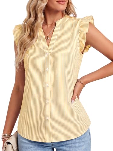 Image of Vrtige Women's Dressy Striped V Neck Blouse