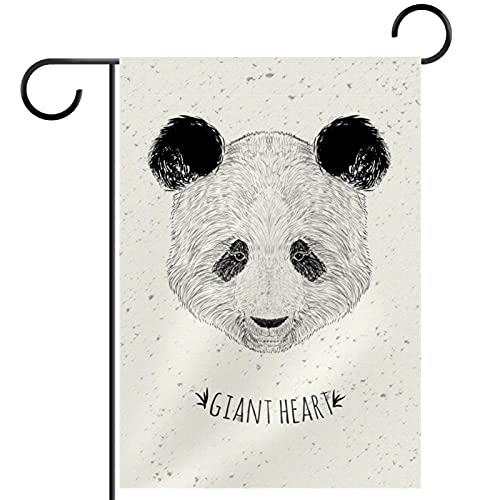 Drapeau de jardin panda de qualité supérieure en tissu double face