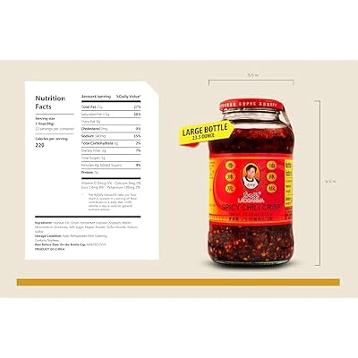 Lao Gan Ma Spicy Chili Crisp Hot Sauce Restaurant Size 23.63 oz (670g) (Pack Of 2)