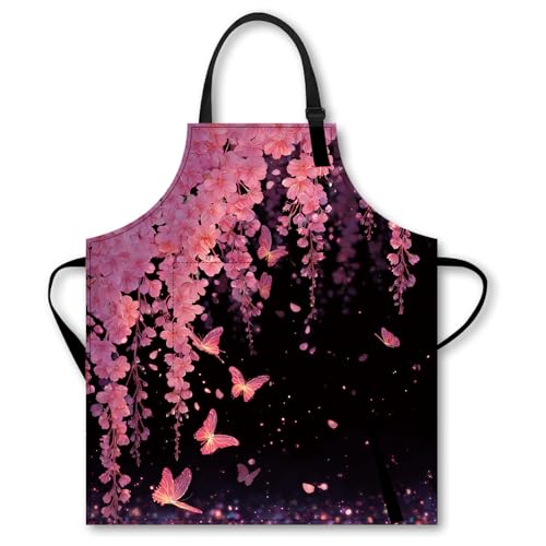 Image of Nuxovilar Decorative Kitchen Apron, 26.77x30.70 Inch Polyester Cooking Wearable Cover