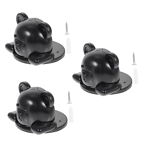 BinZyronic クマ型シリコンドアストッパー3個セット ? 防音 衝突防止 室内用 ペットや赤ちゃんの安全を守る