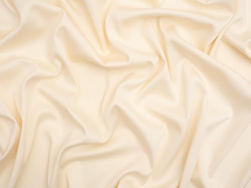 Minerva Core Range Cream Stretch Woven Viscose Twill Fabric for Dressmaking - 145cm Wide - per metre