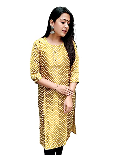 Image of Prijam Traditional Straight Long Kurti Mashru Leriya