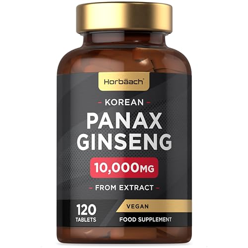 Panax Ginseng Rouge 10.000 mg | 120 Vegan Gélules | Ginseng Panax...