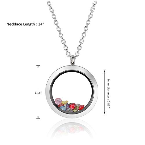Jovivi 25mm/30mm Living Floating Memory Glass Locket Necklace - Stainless Steel Secure Buckle Closure4