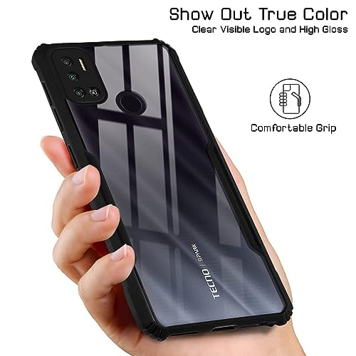 Image of Jkobi Back Cover Case for Tecno Spark 6 Air (Shockproof with Polycarbonate Clear Panel | Professional Black)