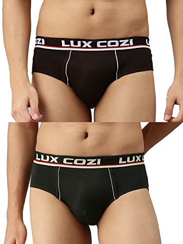 Image of Lux Cozi Bigshot Men's Pack of 2 Brown & Dark Grey Cotton Brief (Size : 85cm)
