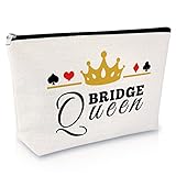 Sfodiary Poker Lover Makeup Bag for Women Bridge Card Game Gift for Bridge Player Lover Poker Fans Cosmetic Bag Christmas Birthday Gifts for Women Grandma Mom Aunt Zipper Pouch Travel Pouch