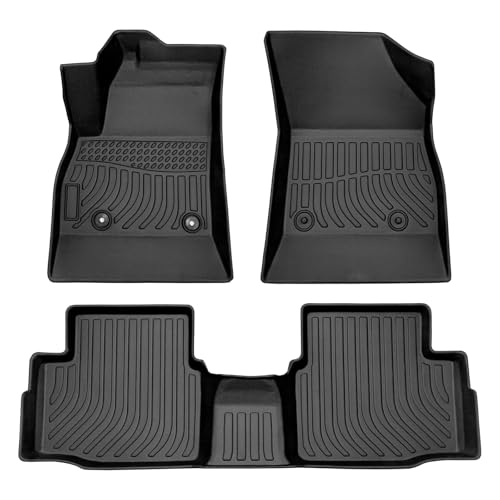Image of HAFIDI Floor Mats for Chevy Cruze 2016-2019 (Not for 2016 Cruze Limited) All Weather Protection TPE Cruze Car Floor Liners, Fits 1st & 2nd Row Full Set Custom Accessories, Black